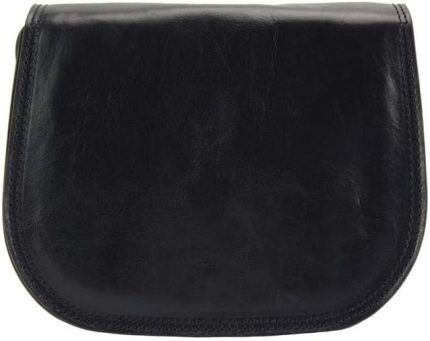 FLORENCE LEATHER MARKET Ines Shoulder Bag in Genuine Soft Calfskin Leather - 6568 (Black), Black, One size