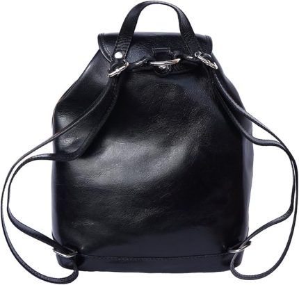 FLORENCE LEATHER MARKET Leather Backpack 6560 (Black), Black